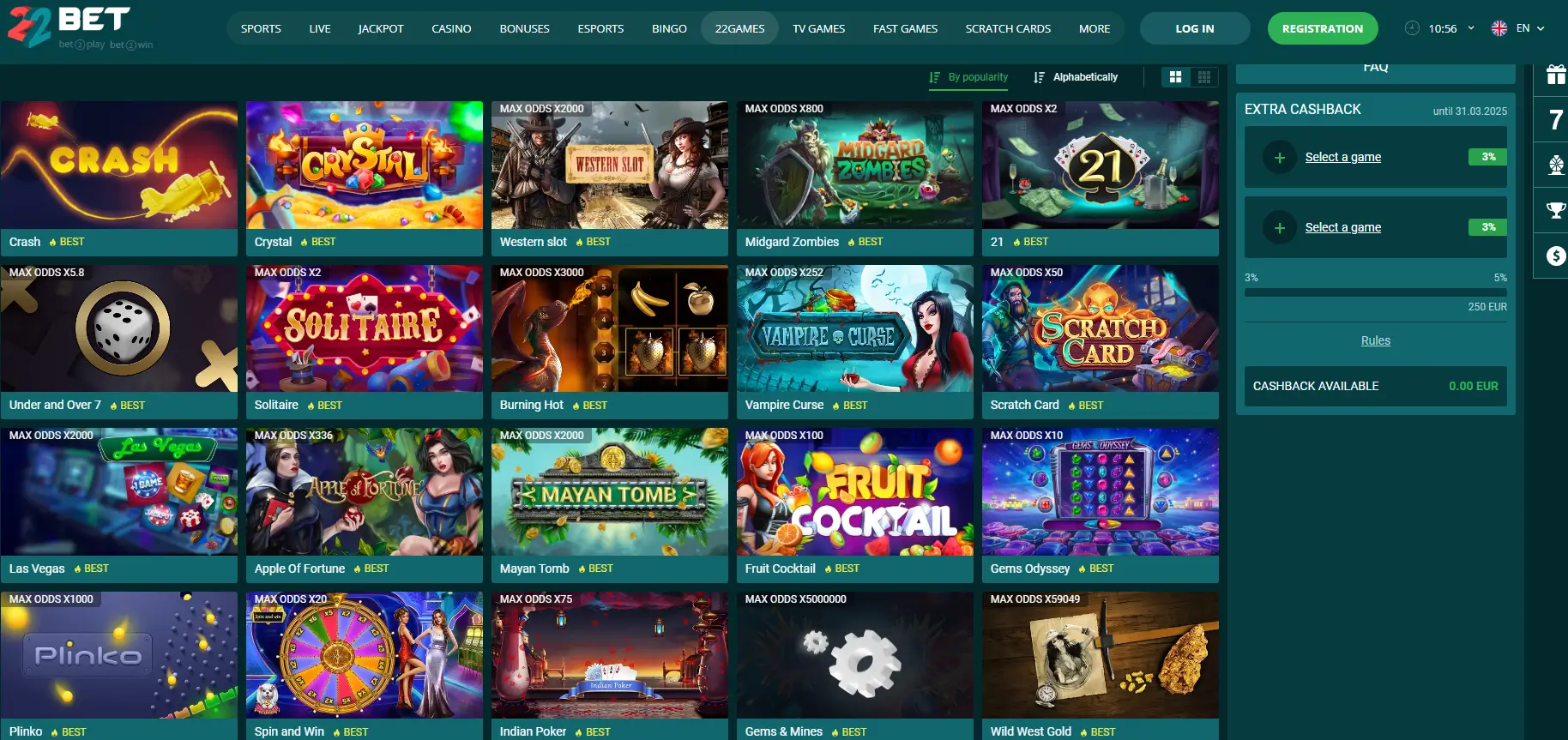 22bet Casino Games